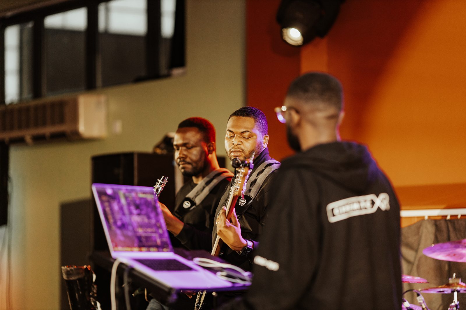 The Mood Changers musicians mid-performance