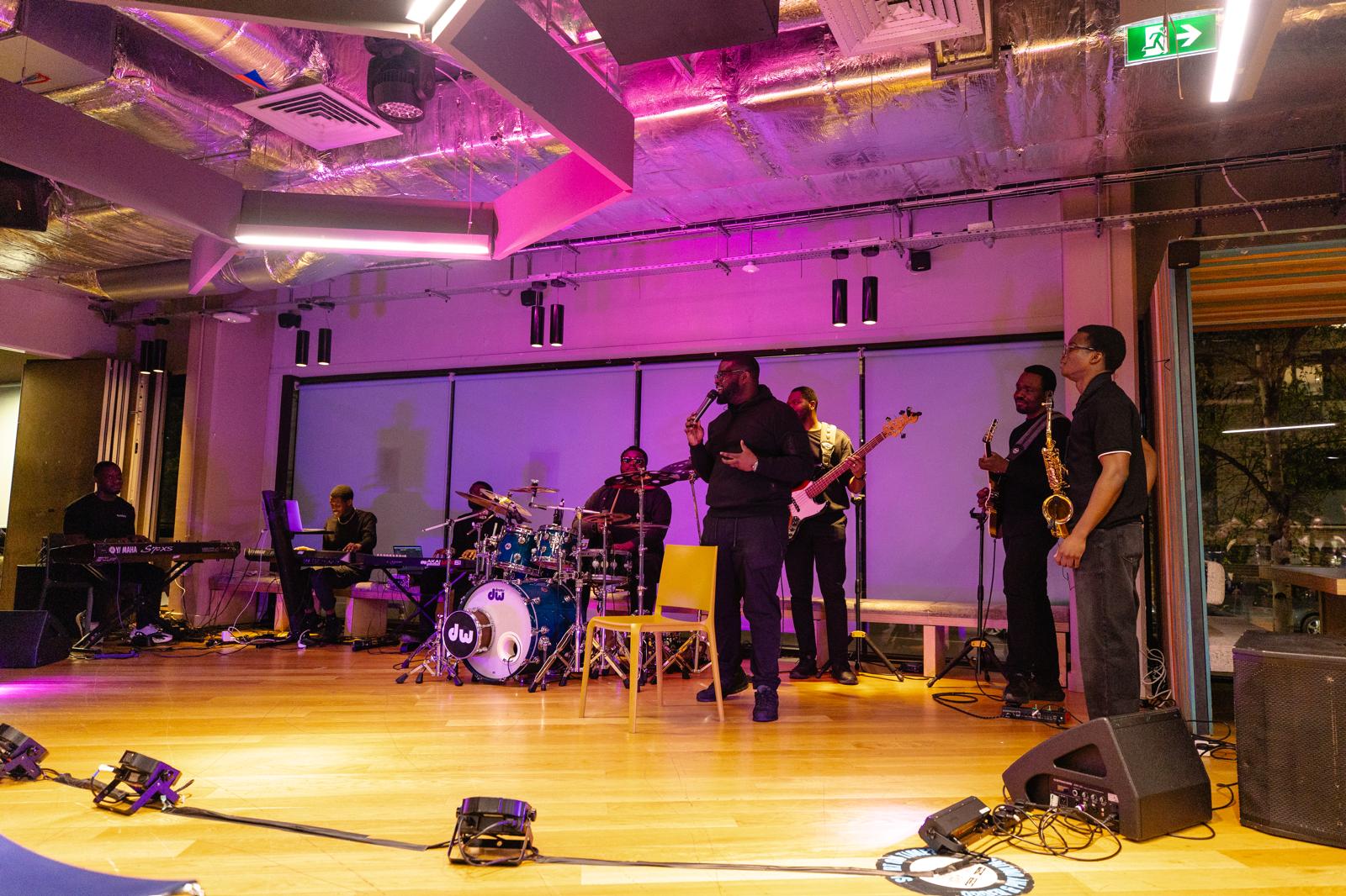 The Mood Changers full band on stage